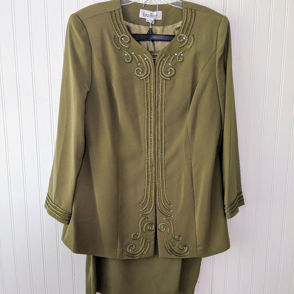 Church wedding formal skirt suit jacket New Plus